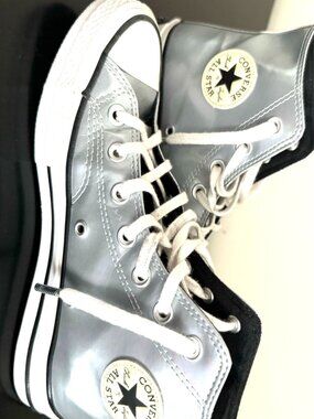 Converse All Star Chuck 70 "Industrial Glam" Silver High Sneakers 6.5 US/4.5 UK